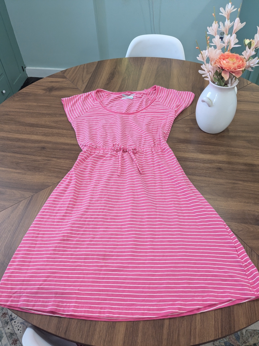 Columbia Pink and White Striped Casual Dress